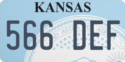 KS license plate 566DEF