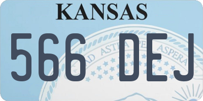 KS license plate 566DEJ