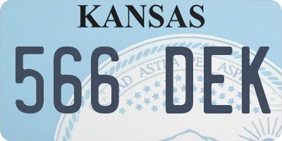 KS license plate 566DEK