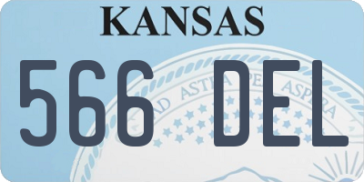 KS license plate 566DEL
