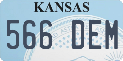 KS license plate 566DEM