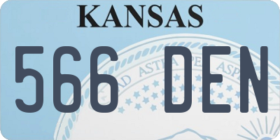 KS license plate 566DEN