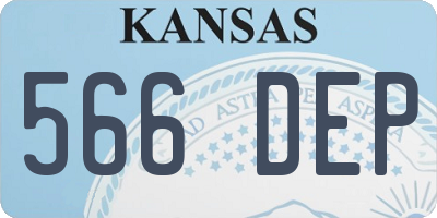 KS license plate 566DEP