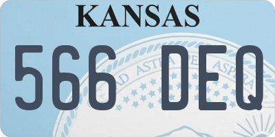 KS license plate 566DEQ