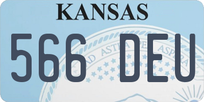 KS license plate 566DEU