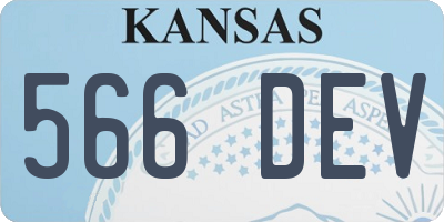 KS license plate 566DEV