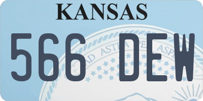 KS license plate 566DEW