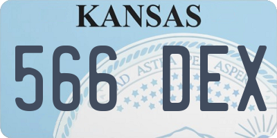 KS license plate 566DEX
