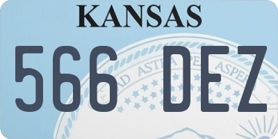 KS license plate 566DEZ