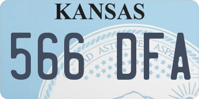 KS license plate 566DFA