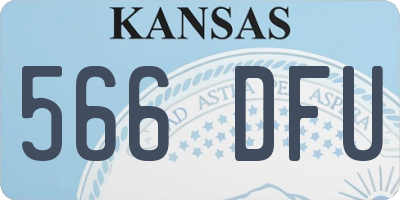 KS license plate 566DFU