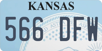 KS license plate 566DFW
