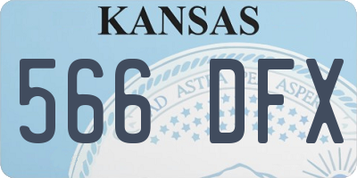 KS license plate 566DFX