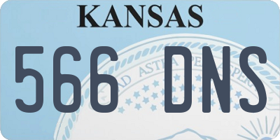 KS license plate 566DNS