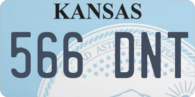 KS license plate 566DNT