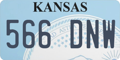 KS license plate 566DNW