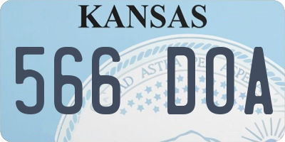 KS license plate 566DOA