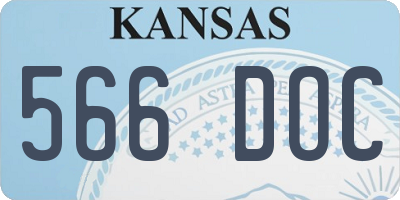 KS license plate 566DOC