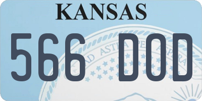 KS license plate 566DOD