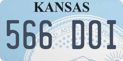 KS license plate 566DOI