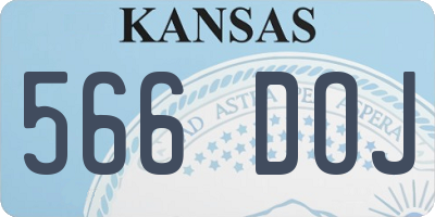 KS license plate 566DOJ