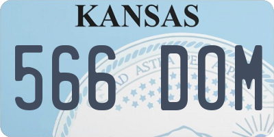 KS license plate 566DOM