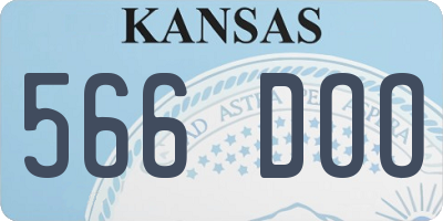 KS license plate 566DOO