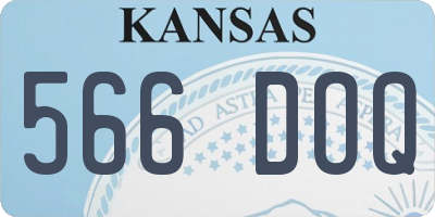 KS license plate 566DOQ