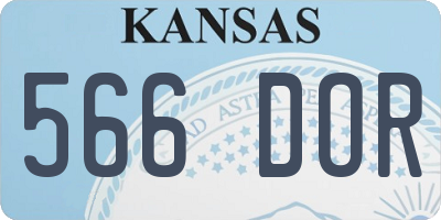 KS license plate 566DOR