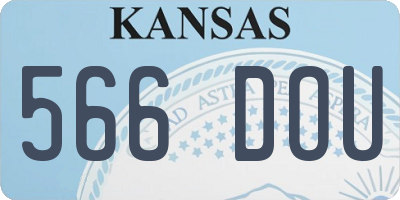 KS license plate 566DOU