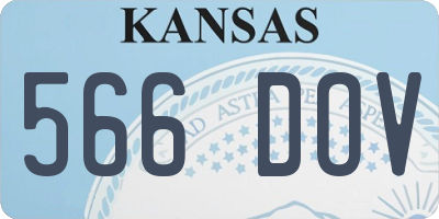 KS license plate 566DOV