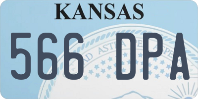 KS license plate 566DPA
