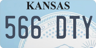 KS license plate 566DTY