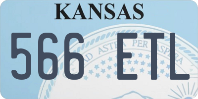 KS license plate 566ETL