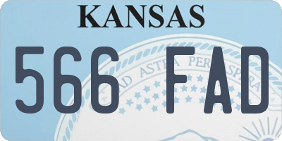 KS license plate 566FAD