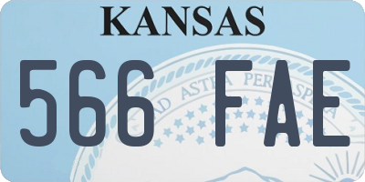 KS license plate 566FAE