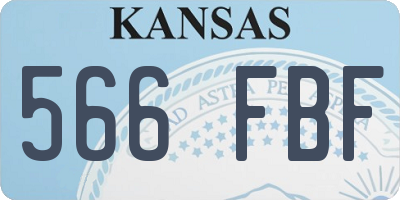 KS license plate 566FBF