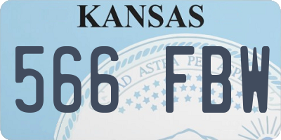KS license plate 566FBW