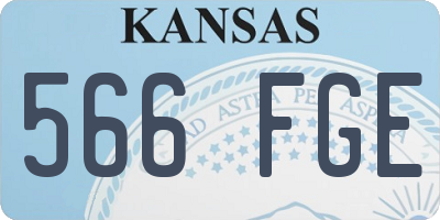 KS license plate 566FGE