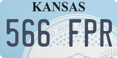 KS license plate 566FPR