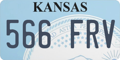 KS license plate 566FRV