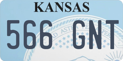 KS license plate 566GNT