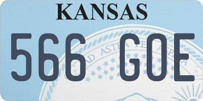 KS license plate 566GOE