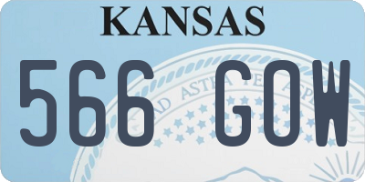 KS license plate 566GOW