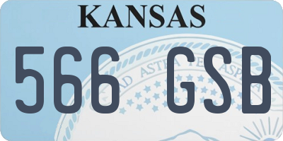 KS license plate 566GSB