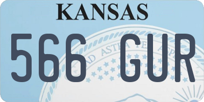 KS license plate 566GUR
