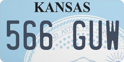 KS license plate 566GUW