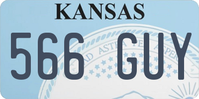 KS license plate 566GUY