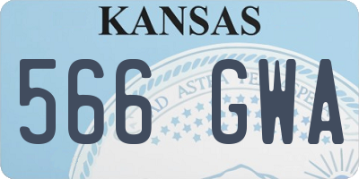 KS license plate 566GWA