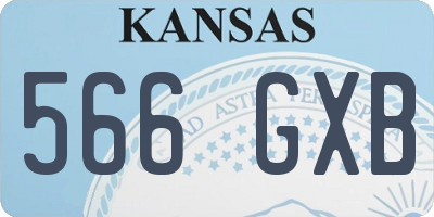 KS license plate 566GXB